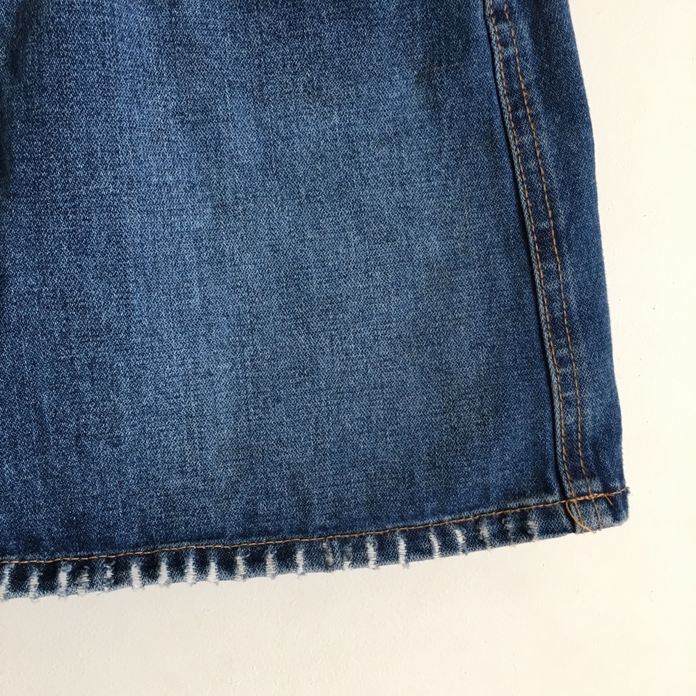Zara | Distressed Jean Mini Skirt Med Wash Denim - Picture 6 of 8